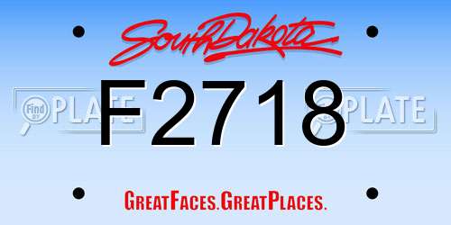 F2718 South Dakota License Plate