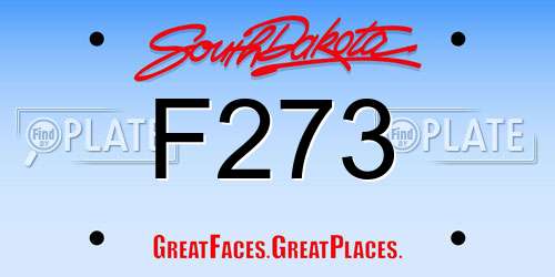 F273 South Dakota License Plate
