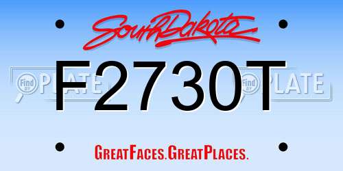 F2730T South Dakota License Plate