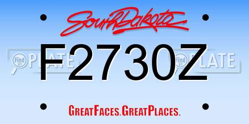 F2730Z South Dakota License Plate