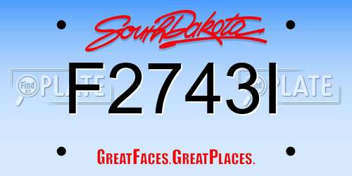 F2743I South Dakota License Plate