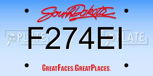 F274EI South Dakota License Plate