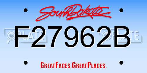 F27962B South Dakota License Plate