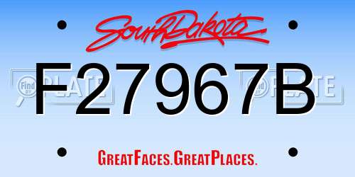 F27967B South Dakota License Plate