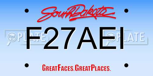 F27AEI South Dakota License Plate
