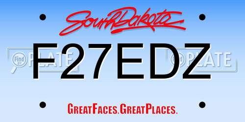 F27EDZ South Dakota License Plate