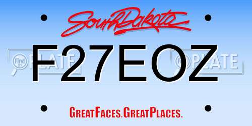 F27EOZ South Dakota License Plate