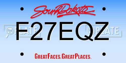 F27EQZ South Dakota License Plate