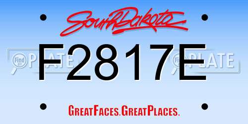 F2817E South Dakota License Plate