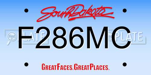 F286MC South Dakota License Plate