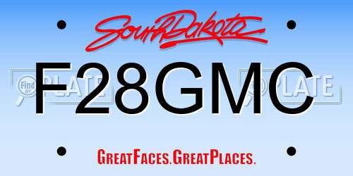 F28GMC South Dakota License Plate