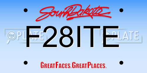 F28ITE South Dakota License Plate