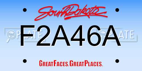 F2A46A South Dakota License Plate