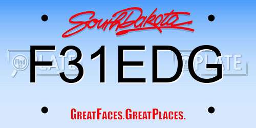 F31EDG South Dakota License Plate