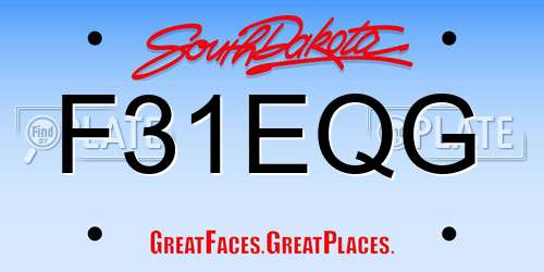 F31EQG South Dakota License Plate