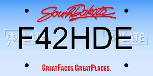F42HDE South Dakota License Plate