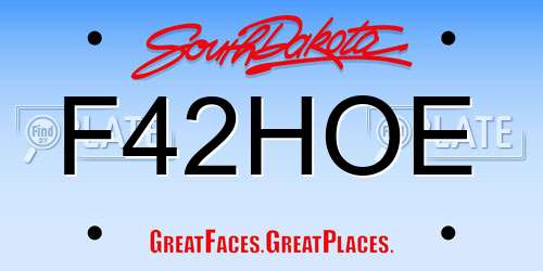 F42HOE South Dakota License Plate