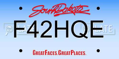 F42HQE South Dakota License Plate
