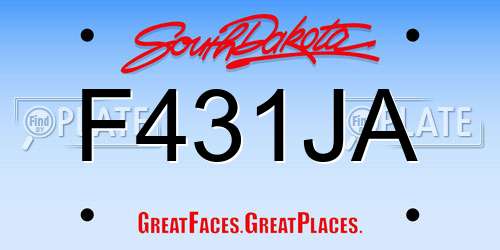 F431JA South Dakota License Plate