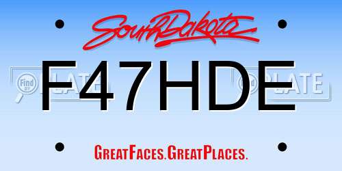 F47HDE South Dakota License Plate