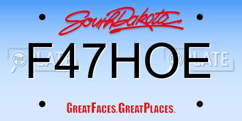 F47HOE South Dakota License Plate