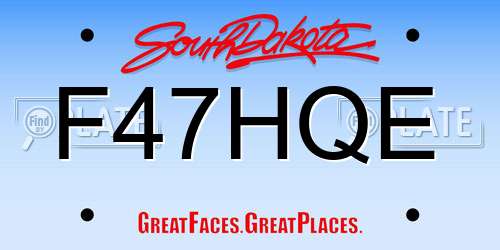 F47HQE South Dakota License Plate
