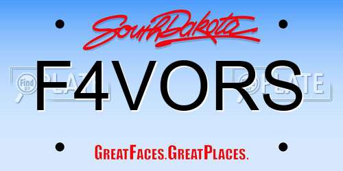 F4VORS South Dakota License Plate
