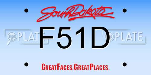 F51D South Dakota License Plate