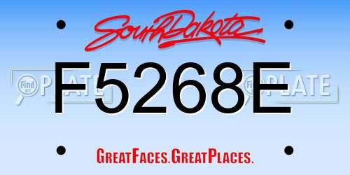 F5268E South Dakota License Plate