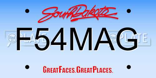 F54MAG South Dakota License Plate
