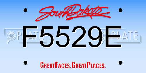 F5529E South Dakota License Plate