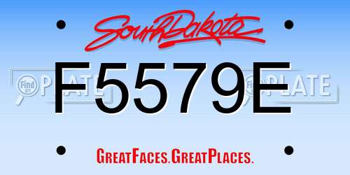 F5579E South Dakota License Plate