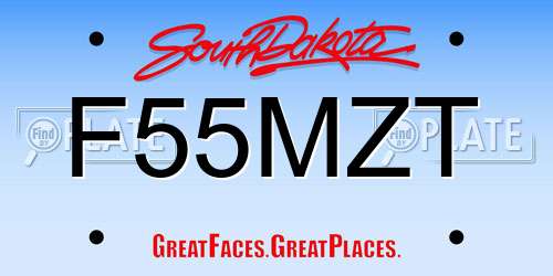 F55MZT South Dakota License Plate