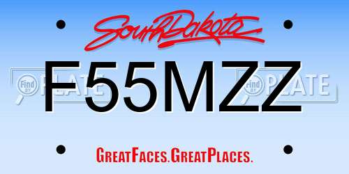 F55MZZ South Dakota License Plate