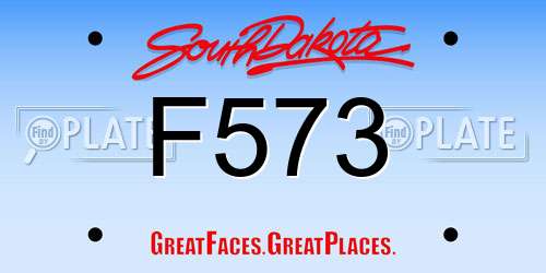F573 South Dakota License Plate