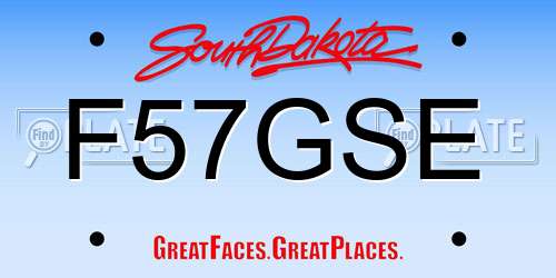 F57GSE South Dakota License Plate