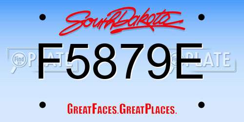 F5879E South Dakota License Plate