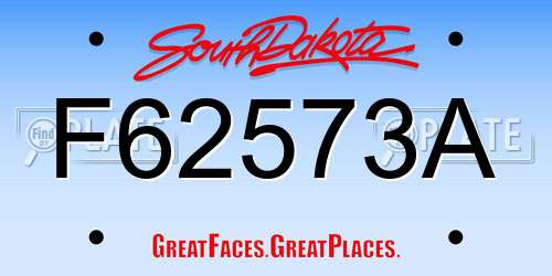 F62573A South Dakota License Plate