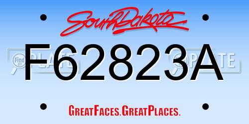 F62823A South Dakota License Plate