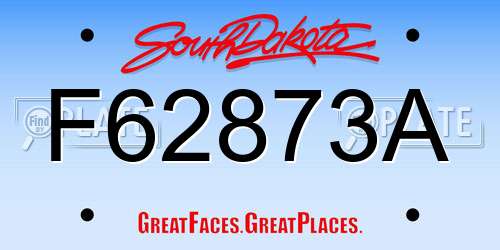 F62873A South Dakota License Plate