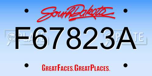 F67823A South Dakota License Plate