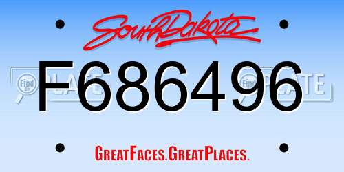 F686496 South Dakota License Plate