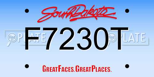 F7230T South Dakota License Plate