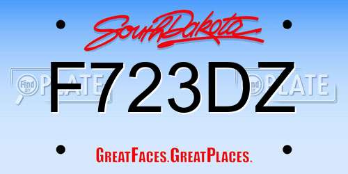 F723DZ South Dakota License Plate