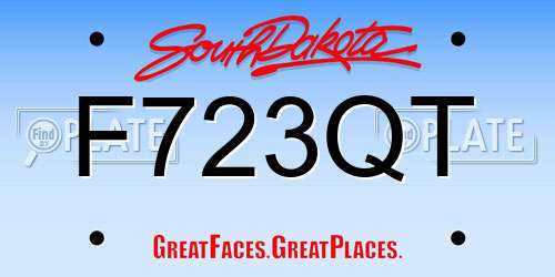 F723QT South Dakota License Plate