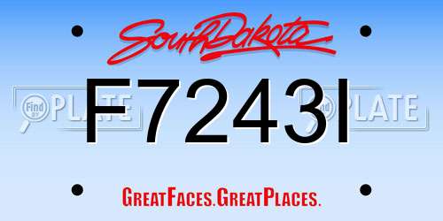 F7243I South Dakota License Plate
