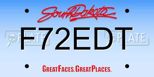 F72EDT South Dakota License Plate