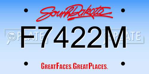 F7422M South Dakota License Plate