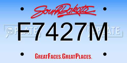 F7427M South Dakota License Plate