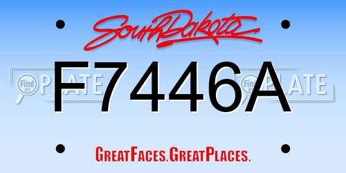 F7446A South Dakota License Plate